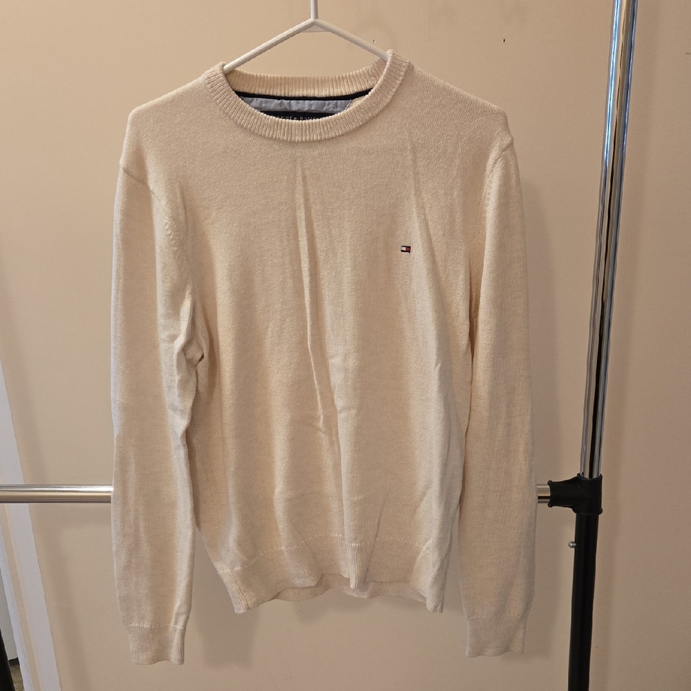 Tommy Hilfiger Men's Cream Crewneck Sweater